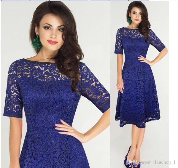 

женская элегантный sexy кружева see through мундир повседневный клуба bridesmaid матери невесты платье skater a-line платье партии, White;black