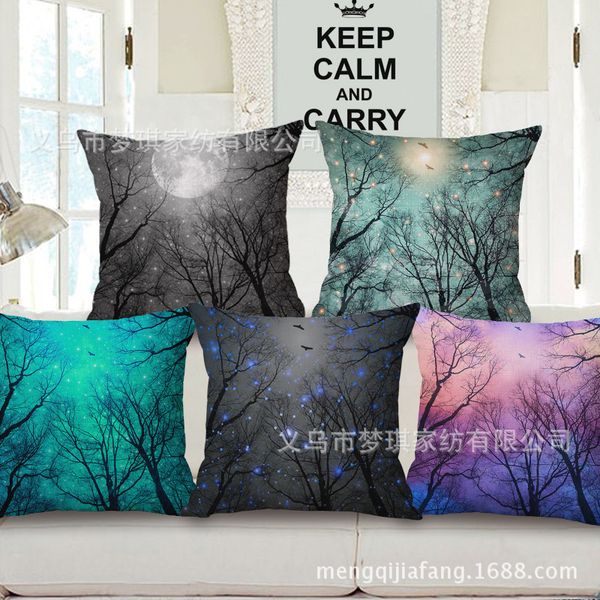 

color intrigue starry sky hold cotton pillow case fashion printing cushion set office car back cushion