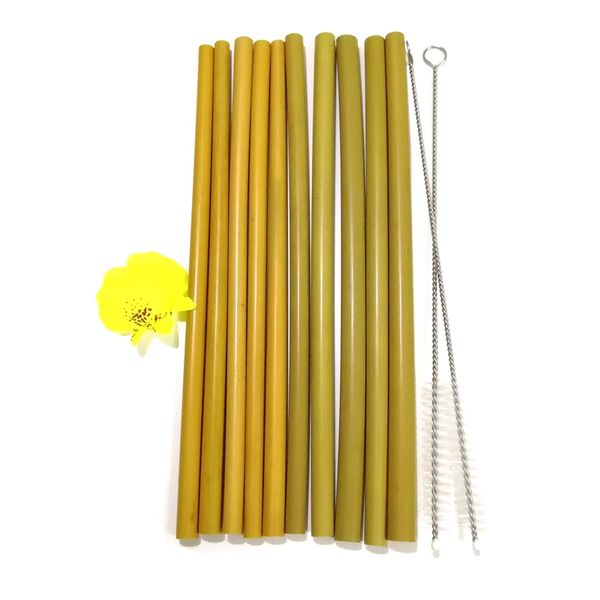 

reusable drinking straw bamboo with bag and brushes customized logo private label