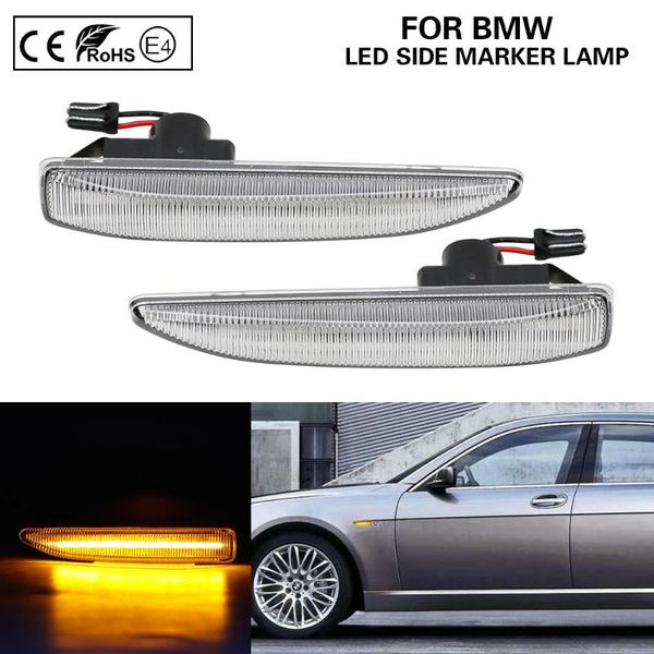 

2x clear led side marker lamp turn signal light for 7 series e65 7 series e66 e67 (02/2001 - 07/2008