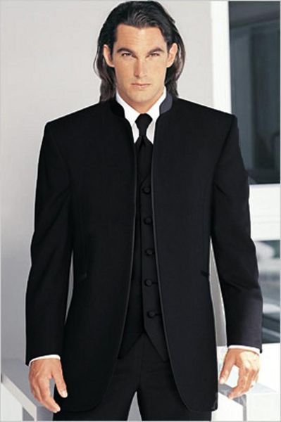 

jacket+pants+vest)2019 new arrival custom slim fit groom an tuxedo men wedding suits for men costume homme mariage terno, White;black