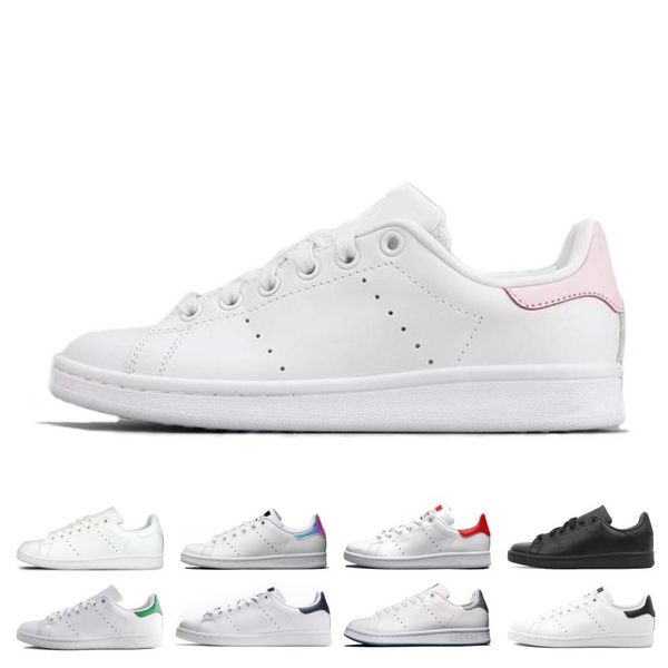 

2019 designer smith men women casual shoes green black white blue red pink silver mens stan fashion leather shoe flats sneakers size 36-44