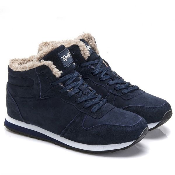 

comfort work shoes height increase boots men big size mens shoes casual warm ankle boots winter hiking sneakers, Black