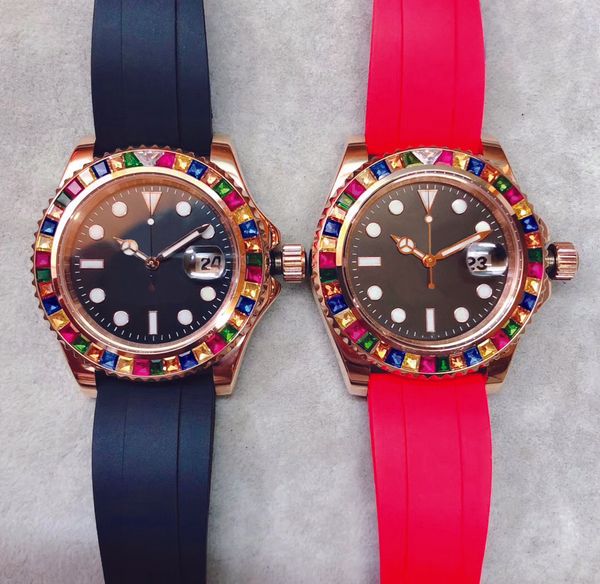 

u1 завод роскошные мужские часы ym дата 116695 керамические часы из розового золота радуга бриллиантовое кольцо часы автоматические mmechani, Slivery;brown