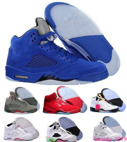 

mens sneaker 5 basketball shoes red blue suede premium bordeaux camo black olympic og metallic gold black metallic fire red sports shoe