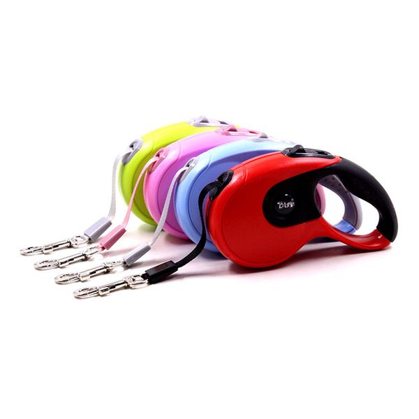 

pet dog leash 3m-5m dog rope pet automatic retractable tractor leash plastic case nylon strap metal buckle