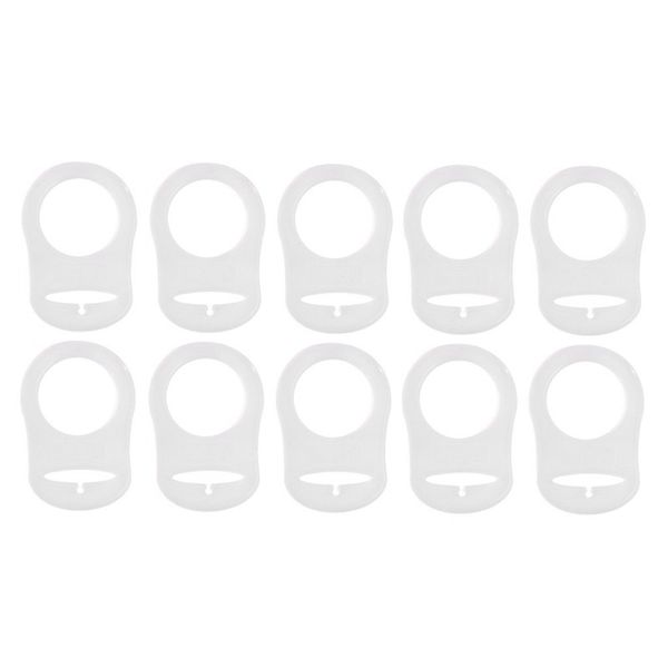 

10 pcs button silicone ring mam pacifier holder mannequin clip adapter transparent