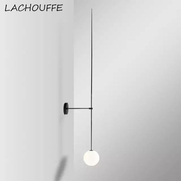 

nordic line wall lamp sconce post-modern minimalism glass ball wall lights bedroom bathroom l lighting fixture led luminaire