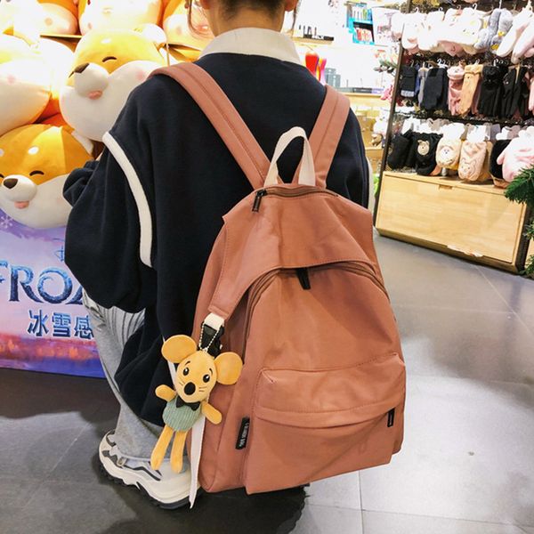 

simple classic design canvas backpack for women school student book bag leisure travel young knapsack large capacity rucksack