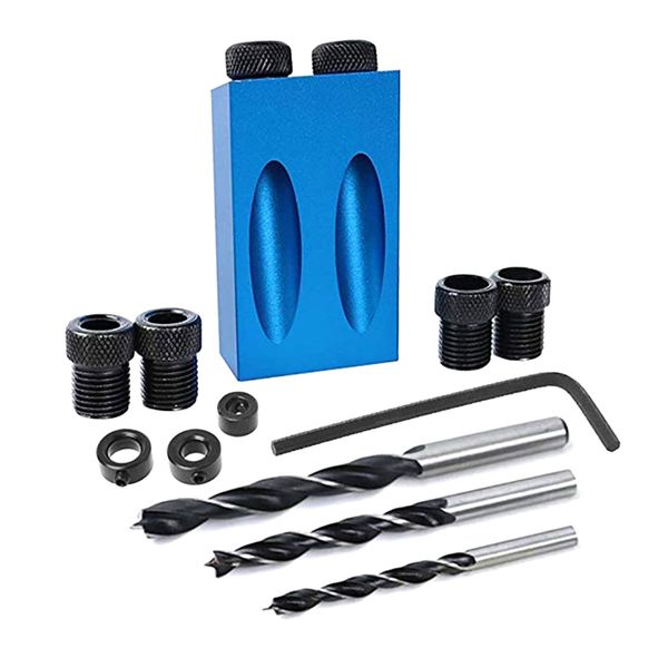 

inclined hole locator kit wood clamp fixture carpentry tool accessories durable for woodworking 7/14/34pcs tb sale