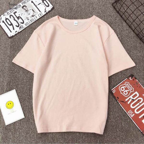 

fashion solid color t shirt women spring spandex summer short sleeve o neck cotton women casual female t shirt, White