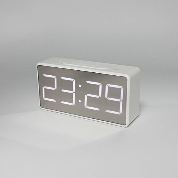 

led digital alarm clock usb/battery mirror real-time temperature 24-hour display bedside table clock