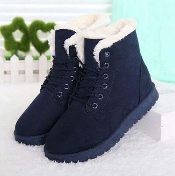 Designer-Damen Baumwolle Winterstiefel Frauen Warm Pelz Frauen Schuhe Winter Frauen Stiefel Schnürung