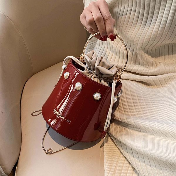 

luxurious handbags bags for women's 2020 patent leather bucket bag ladies crossbody bags high capacity shoulder bag