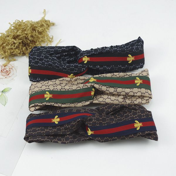 

Luxury de igner headband bee embroidery cro headwrap 100 ilk hair headband fa hion outdoor port yoga headband