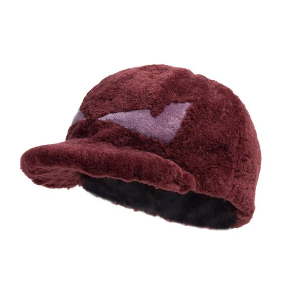 

women lamb fur baseball cap casual winter warm hat fur story 17608, Blue;gray