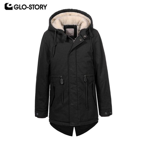 

glo-story teenage kids boys 2020 lamb wool liner winter thick warm hooded parkas child outwear snow windbreaker coats bsx-6678, Blue;gray
