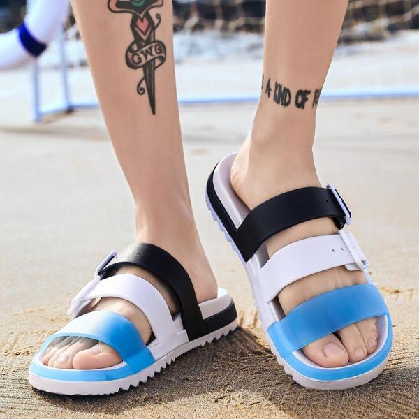 

adisputent men slippers new casual stripes sandals summer fashion men classic flip flops soft beach shoes fashion outddor shoes, Black