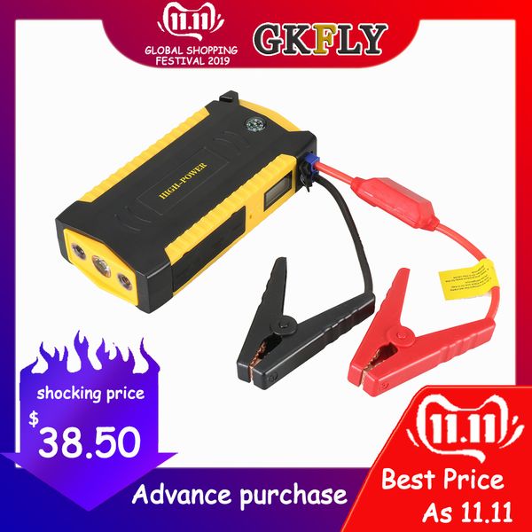 

gkfly new capacity 16000mah tarter cables 600a jumper cables 12v car jump starter power bank car battery booster starting device
