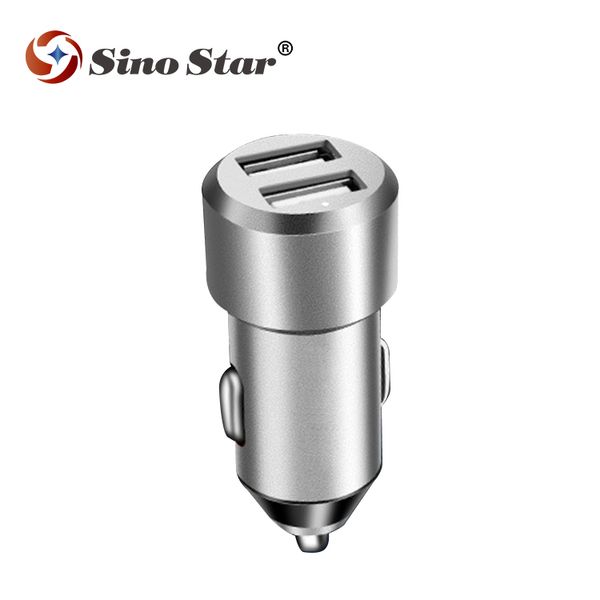 

ss-yc-32 2019 aviation aluminum car charger universal dual usb mobile phone adapter clear charging