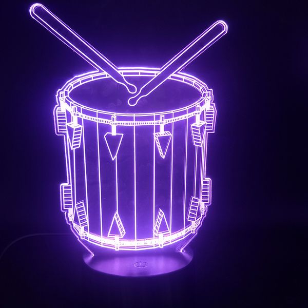 

3d lamp snare drum lovely gift for teenager dropship atmosphere battery powered bright base visual effect led night light lamp