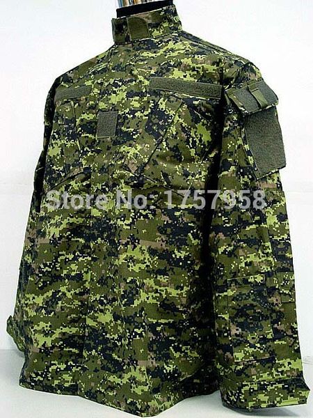 

camouflage canadian cadpat digital woodland camo acu style uniform set cadpat digital woodland camo shirt and pants, White;black