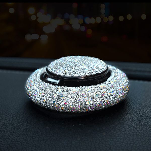 

car styling bling car air freshener crystal diamond flying saucer decoration ornaments women solid perfumes accessories