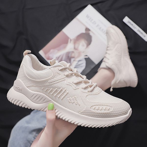 

breathable fashion sneakers flat platform shoes woman casual solid lace-up ladies shoes low-cut zapatos de mujer high quality, Black