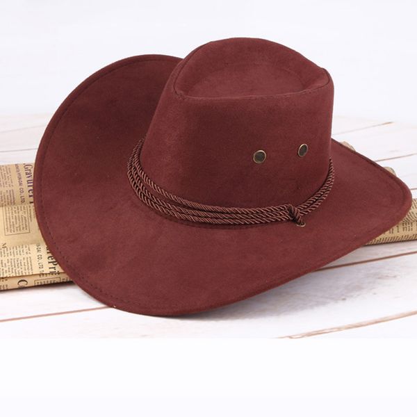 

foldable artificial leather western sun shield casual wide edge summer cowboy hat, Blue;gray