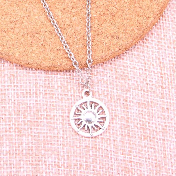 

new fashion antique silver pendants 16mm sun sunburst necklace handmade necklace gift