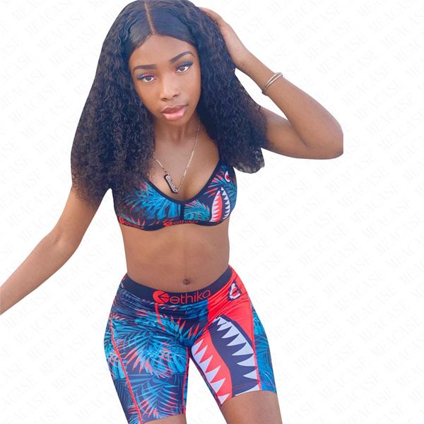 

women bathing suit beach swimsuit 2 piece bikini set push up tank vest bras and shorts bottom swimsuits swimming tankinis s-xl sale d61806, White