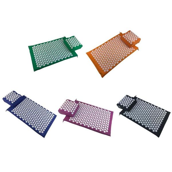 

massager cushion massage yoga mat acupressure relieve back body pain spike mat with pillow