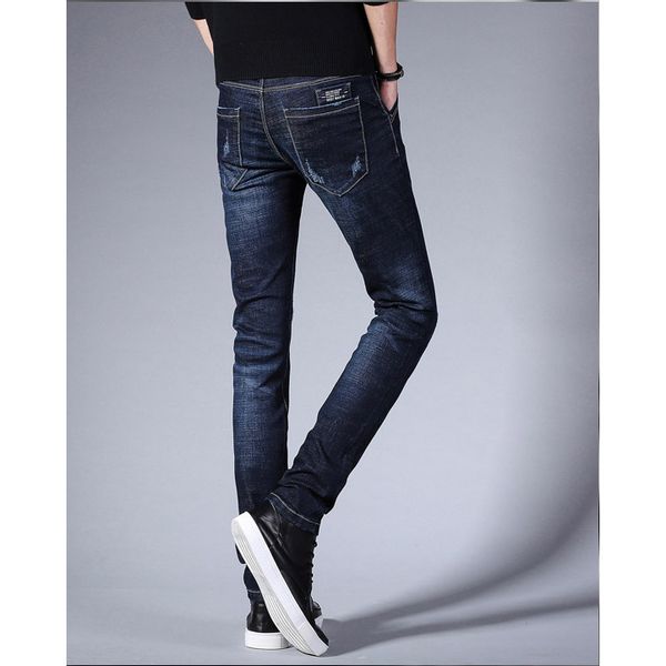 

Mens Brand Jean Trouser Korean Version of The Slim Long Youth Trend Washed Casual Feet Pants 2020 Autumn and Winter New Fashion Hot Selling