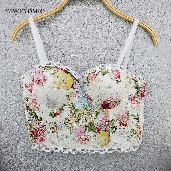 

2020 new style summer cotton chest padded outer wear women sweet sleeveless bustier crop d-018, White