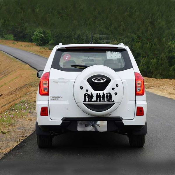 

spare tire cover car sticker reflective color bar brother decals