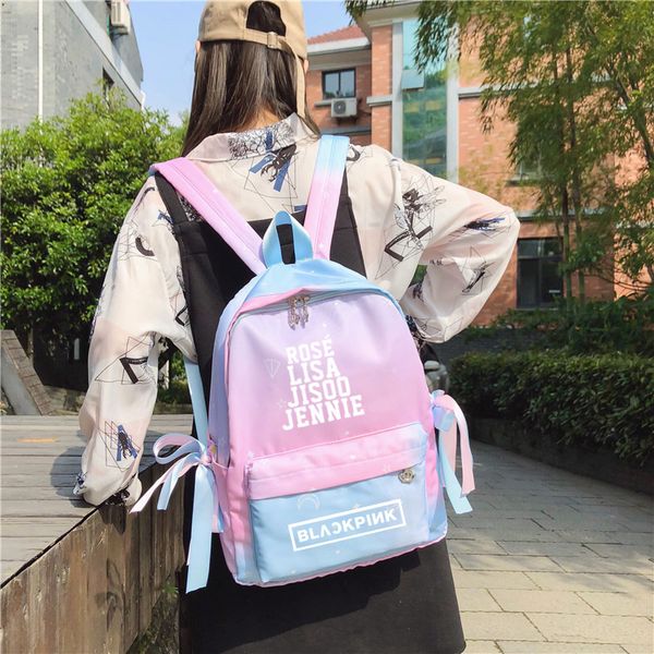 

same pink and blue gradual change backpack waterproof student large capacity backpack
