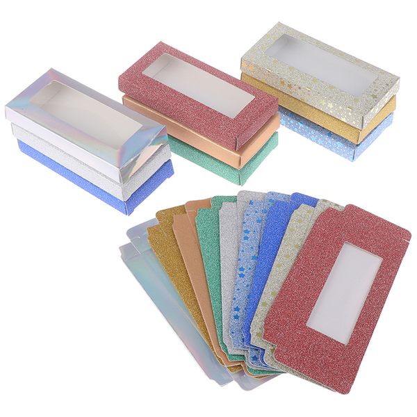 

10set/lot 25mm flash blank eyelashes square box for package paper box color carton with tray diy custom flash