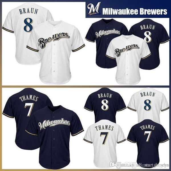 

Men's Milwaukee 19 Robin Yount 8 Ryan Braun Jersey Brewers 7 Eric Thames Baseball Jerseys Adult 2019