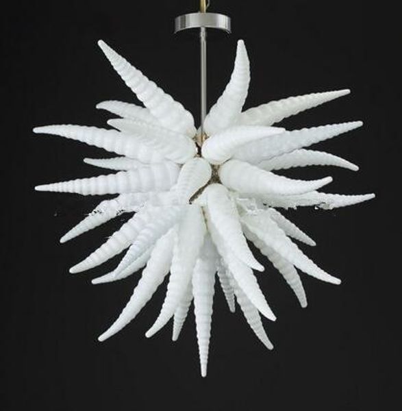 

lamps european white color spirals chandeliers lighting modern hand blown glass pendant lights led light source 24 inches