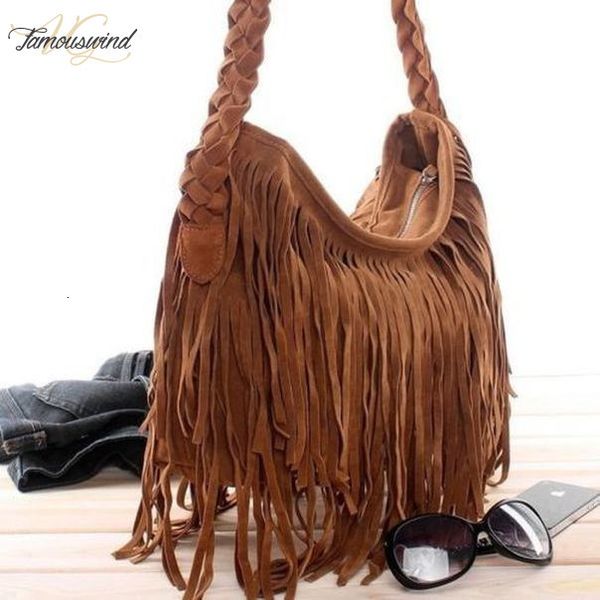 

2020 new cross body bag solid scrub faux fur women trending cross body bag tassel fringe messenger shoulder handbag us