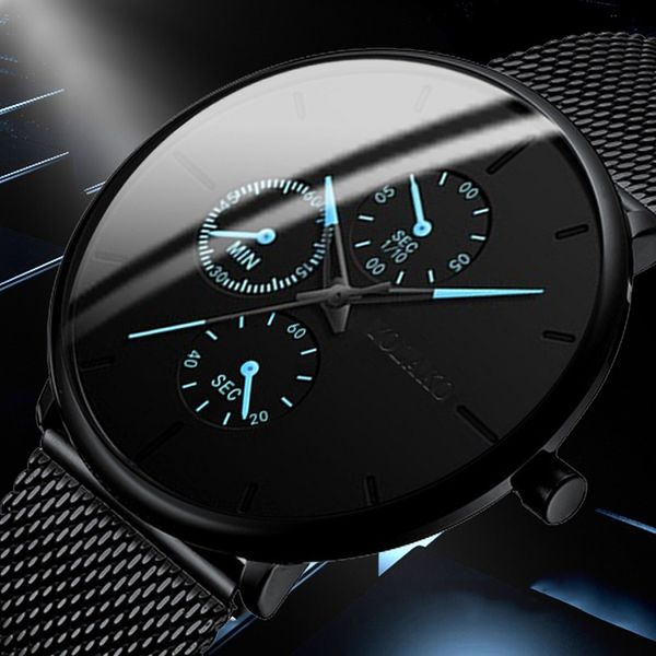 

fashion mens business black watches luxury stainless steel ultra thin mesh belt quartz men wrist watch casual classic male watch, Slivery;brown