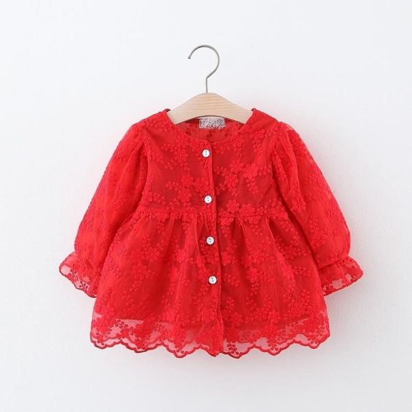 

baby girls shirts lace spring shirt dress for girl fashion clothes princess costume infant newborn clothing cute dresses, Red;yellow