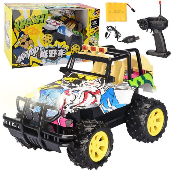 

children's electric toys mini remote control car modle diy doodle suv climbing remote control car educational gifts
