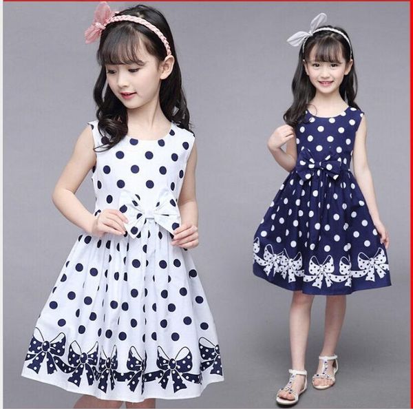 

summer new kids skirt ins children's dot dress girl princess skirt bow point skirt for children, Red;yellow