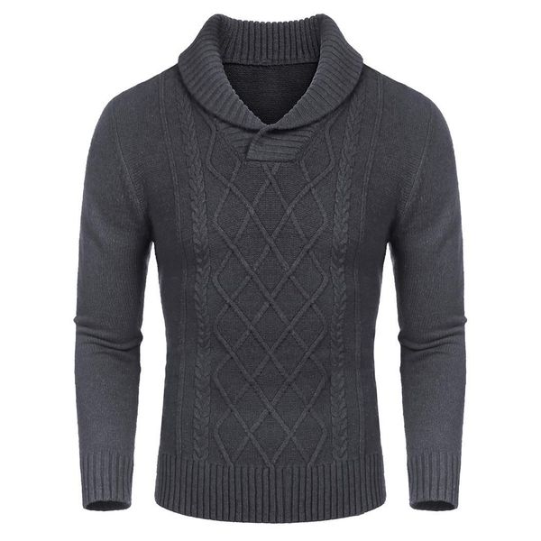 

men's knitted sweaters casual v-neck fit pullover neck long sleeve fashion knitwear solid  winter, White;black