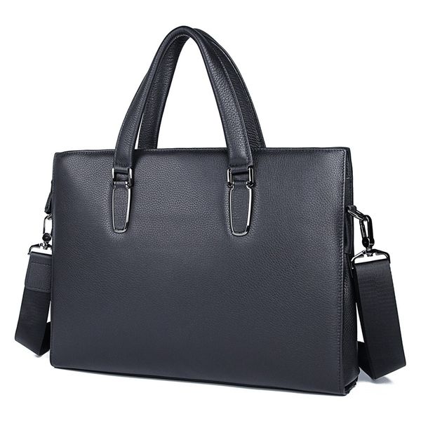 

genuine leather lawyer lapbag men leather office bag male business handbag 7419a