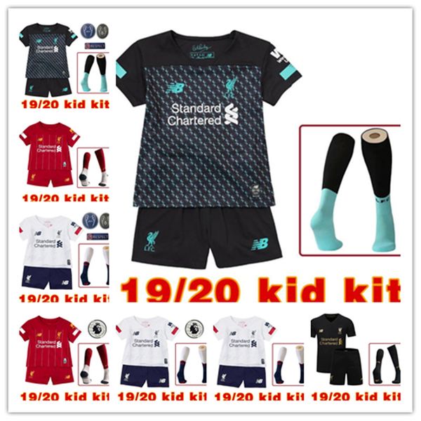 

201920 liverpool 13 kid kit ock euro 100 occer jer ey mane home away third gk hirt  alah virgil a becker, Black