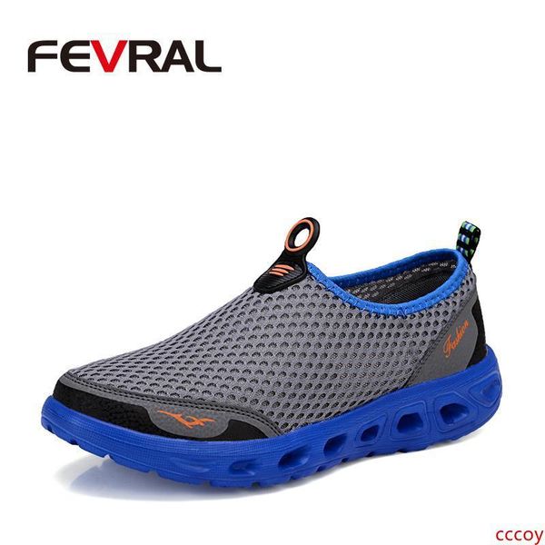 

fevral brand 2019 new light sneakers summer breathable flats mesh slip on shoes men's trainers sport comfortable size