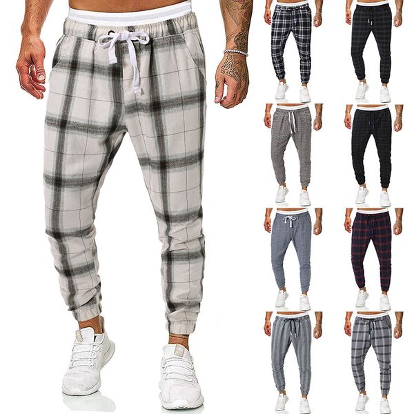 

main push 2019 independent station ouma autumn and winter men's plaid-casual pants series stocking 100,000, Black