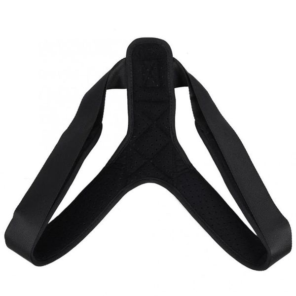 

1pc elastic back posture support belt shoulder corrector with adjustable straps protector fitness training protectove accessory, Black;blue